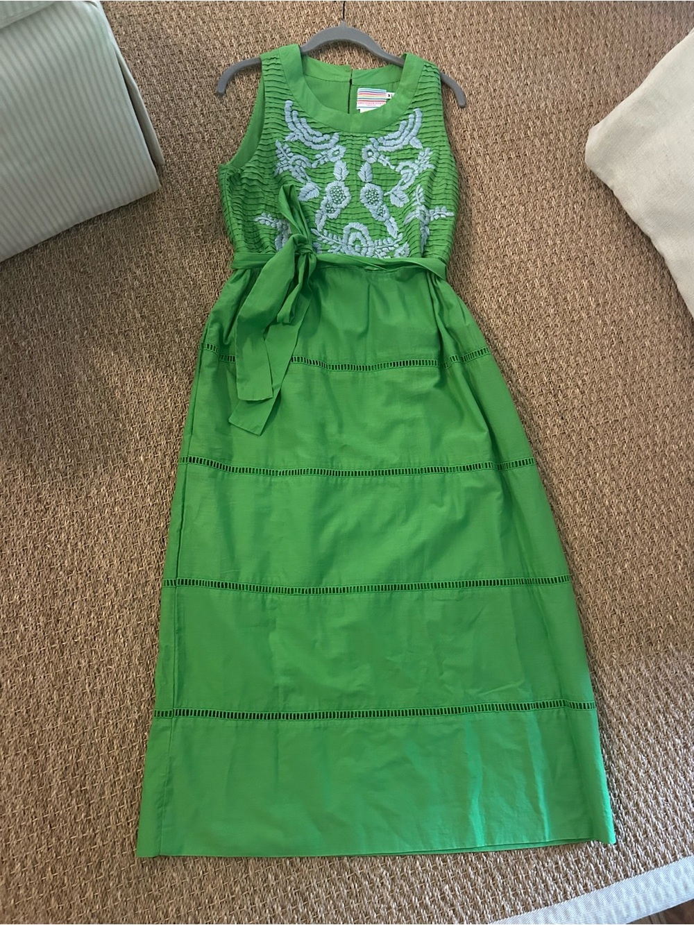 Gretchen Scott Designs Green Embroidered Midi Dress